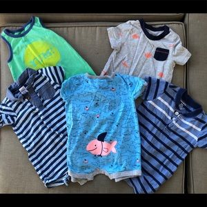 Baby boy rompers. 6 month and 6-12 month